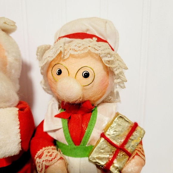 Vintage Saint Nicholas Santa Claus And Mrs Claus Christmas Tree Toppers‎ Statues - Picture 4 of 8
